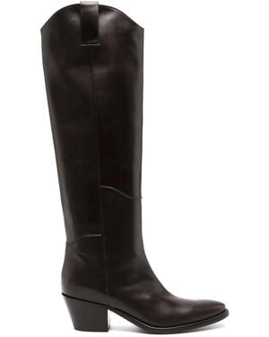 P.A.R.O.S.H. 65Mm Knee-High Leather Boots - Black