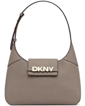 DKNY Logo-Plaque Shoulder Bag - Gray