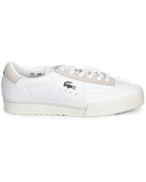 Lacoste Aura Logo-Plaque Suede-Trim Sneakers - White