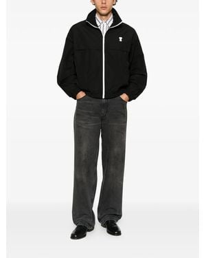 Ami Paris Ami De Coeur Logo-Patch Jacket - Black