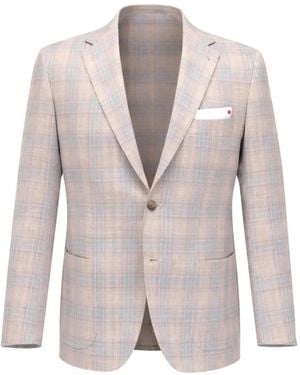 Kiton Plaid Blazer - White