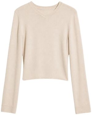 IRO Infini V-Neck Long-Sleeve Jumper - White