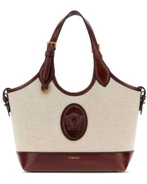 Versace Small Rivière Canvas Tote Bag - Natural