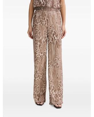 Blugirl Blumarine Leopard-Print Wide-Leg Trousers - Natural
