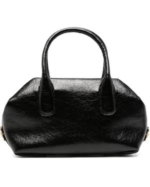THEMOIRÈ Small Talia Crinkled-Finish Tote Bag - Black