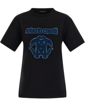 Roberto Cavalli Cotton T-Shirt - Black