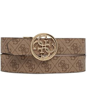 Guess Logo-Plaque Reversible Belt - Brown