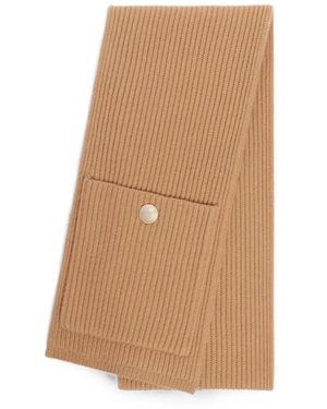 Sandro Ribbed-Knit Pocket Scarf - Natural