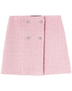 Versace Tweed-Rock Mit Hohem Bund - Pink