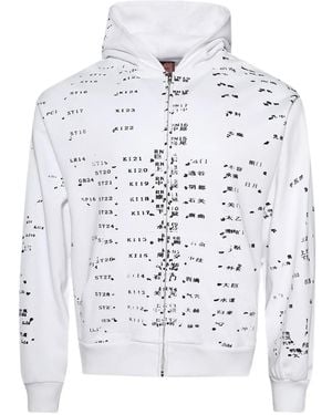 PRAYING Acupuncture Zip-Up Hoodie - White
