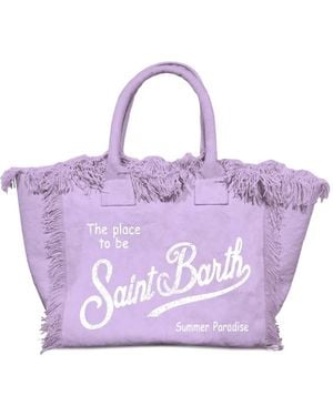 MC2 Saint Barth Colette Fringed-Trim Tote Bag - Purple