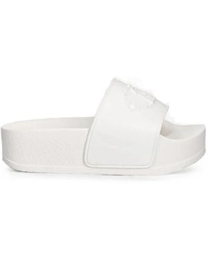 Liu Jo Logo-Embossed Platform Slides - White
