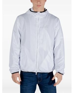EA7 Logo-Detail Hooded Jacket - White
