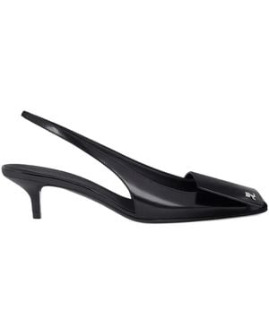 Courreges Zapatos de tacón de 45 mm con tira posterior - Negro