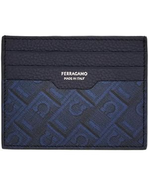 Ferragamo Kartenetui Mit Monogramm - Blau