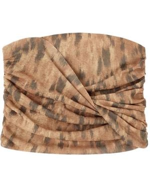 Ganni Bandeau Top - Brown