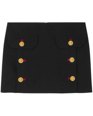 Versace Medusa Mini-rok Met Knopen - Zwart