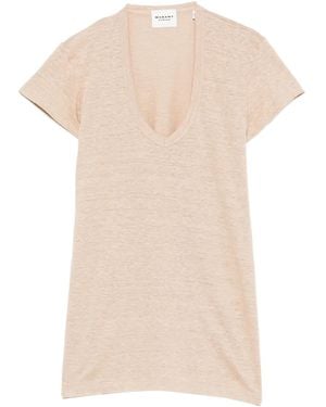 Isabel Marant Zankou Linen T-Shirt - Natural