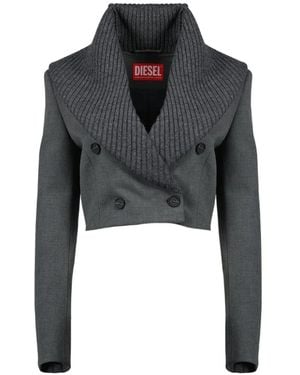 DIESEL G-Olden Button Shawl Collar Jacket - Black