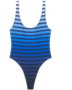 Jean Paul Gaultier Striped Swimsuit - Blue