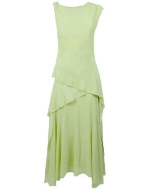 Ganni Draped Mesh Dress - Green