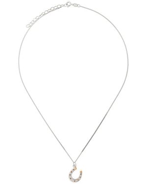 True Rocks Horseshoe Pendant Necklace - White