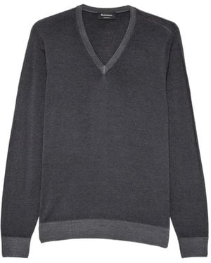 AROVESCIO Pull À Col V - Grey