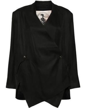 Ziggy Chen Asymmetric Long Sleeve Blazer - Black