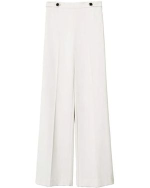 Twinset Button-Detail Wide-Leg Trousers - White