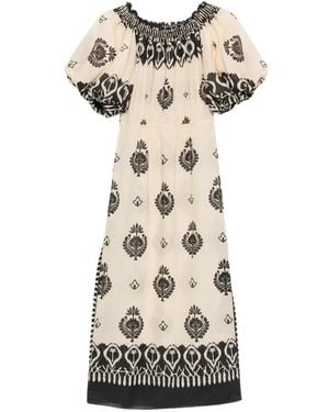 Johanna Ortiz Harbor Hues Off-Shoulder Midi Dress - White