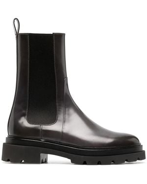 Santoni Patent-Finish Chelsea Boots - Black