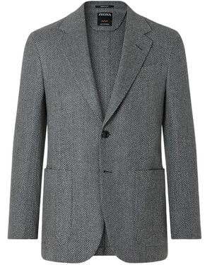 ZEGNA Dark- And Oasi Cashmere Jacket - Gray