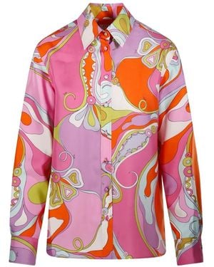 PUCCI Abstract-Print Silk Shirt - White