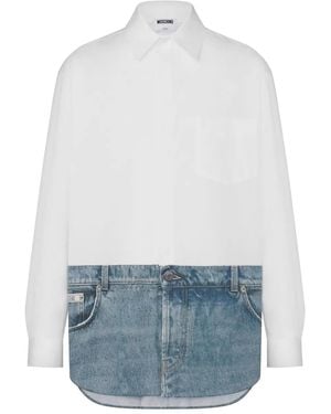 Moschino Print-Panel Shirt - White
