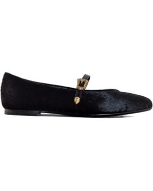 Roberto Festa Calf-hair buckled ballet flats - Negro