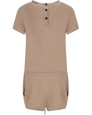 The Attico Button-Fastening Drawstring Jumpsuit - Natural