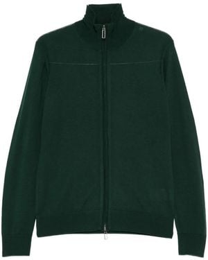 Paolo Pecora Zip-Up High-Neck Cardigan - Green