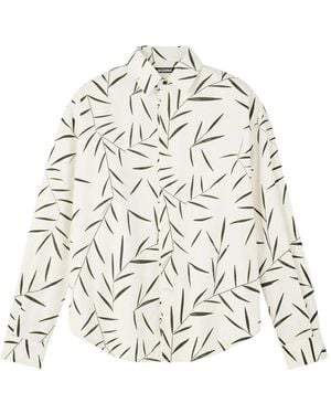 Jacquemus Le Simon Ml Hemd Mit Blatt-Print - Weiß