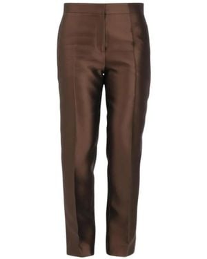 Max Mara Shantung Carrot-Fit Trousers - Brown