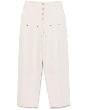 Sandro Twill-Weave Trousers - White