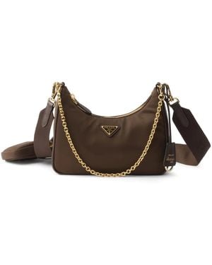 Prada Re-Nylon 2005 Nylon Shoulder Bag - Brown