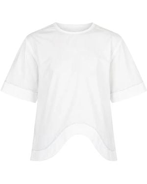 Niccolò Pasqualetti Camiseta Onda Con Dobladillo Curvo - Blanco