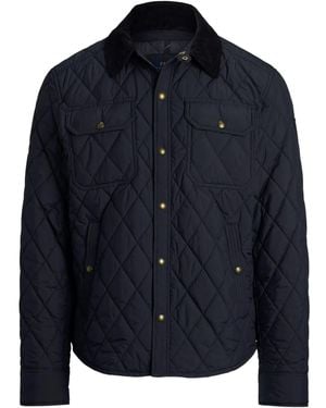 Polo Ralph Lauren Corduroy-Collar Quilted Jacket - Blue