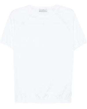 Jeordie's Raglan-Sleeve Ribbed-Trim T-Shirt - White