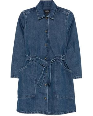 A.P.C. Abito Denim Con Cintura - Blu
