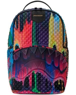 Sprayground Shark Paint-Drip Backpack - Blue