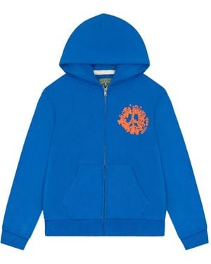 DENIM TEARS College Zip-Up Hoodie - Blue