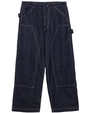 Engineered Garments Contrast-Stitch Panelled Jeans - Blue