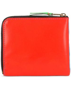 Comme des Garçons Colour-block Leather Wallet - レッド