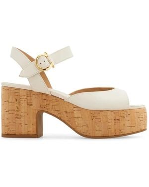 Ferragamo Platform Sandals - Natural